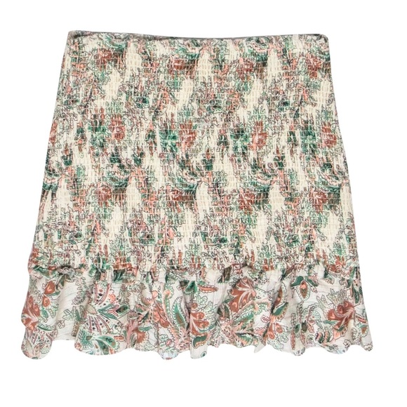 NWT VERONICA BEARD Multi Melodie Smocked Mini Skirt Stone Floral Size 6 - Picture 4 of 15